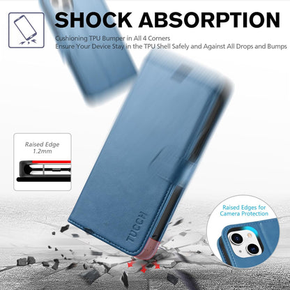 Case for Iphone 13 Wallet Case 5G, RFID Blocking Card Slot Holder [TPU Interior Protective Case], Magnetic Folio PU Leather Stand Flip Cover Compatible with Iphone 13 6.1" 2021, Lake Blue