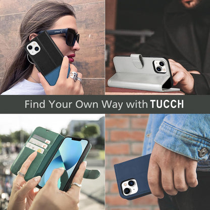 Case for Iphone 13 Wallet Case 5G, RFID Blocking Card Slot Holder [TPU Interior Protective Case], Magnetic Folio PU Leather Stand Flip Cover Compatible with Iphone 13 6.1" 2021, Lake Blue